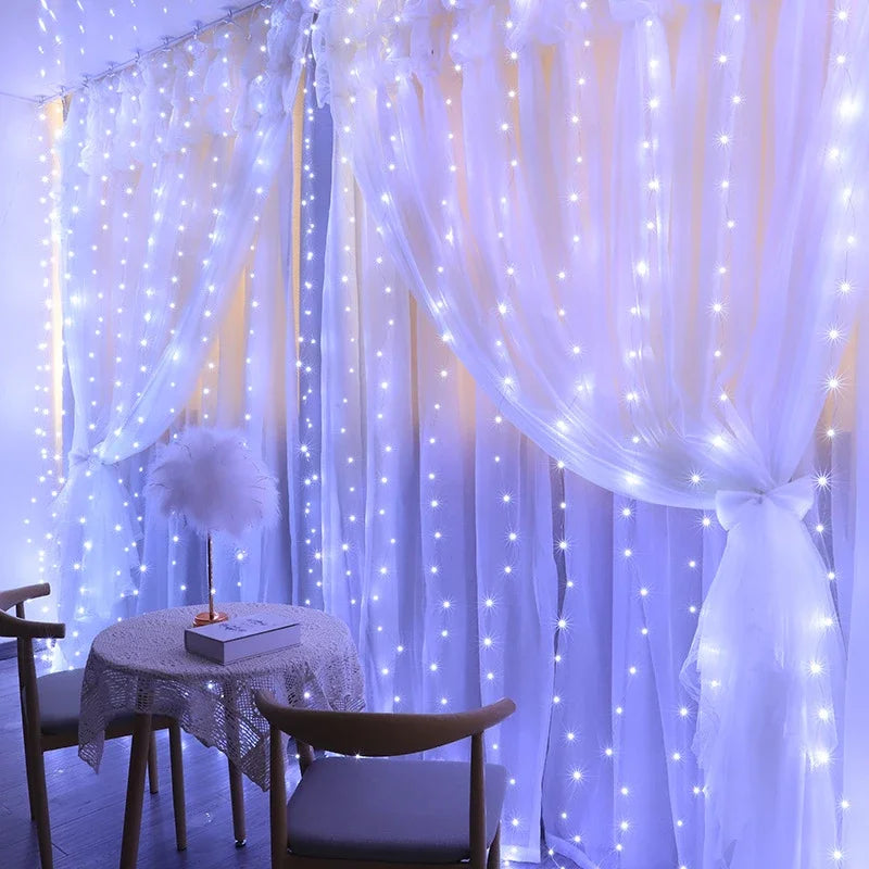 Christmas Curtain Garland Lights