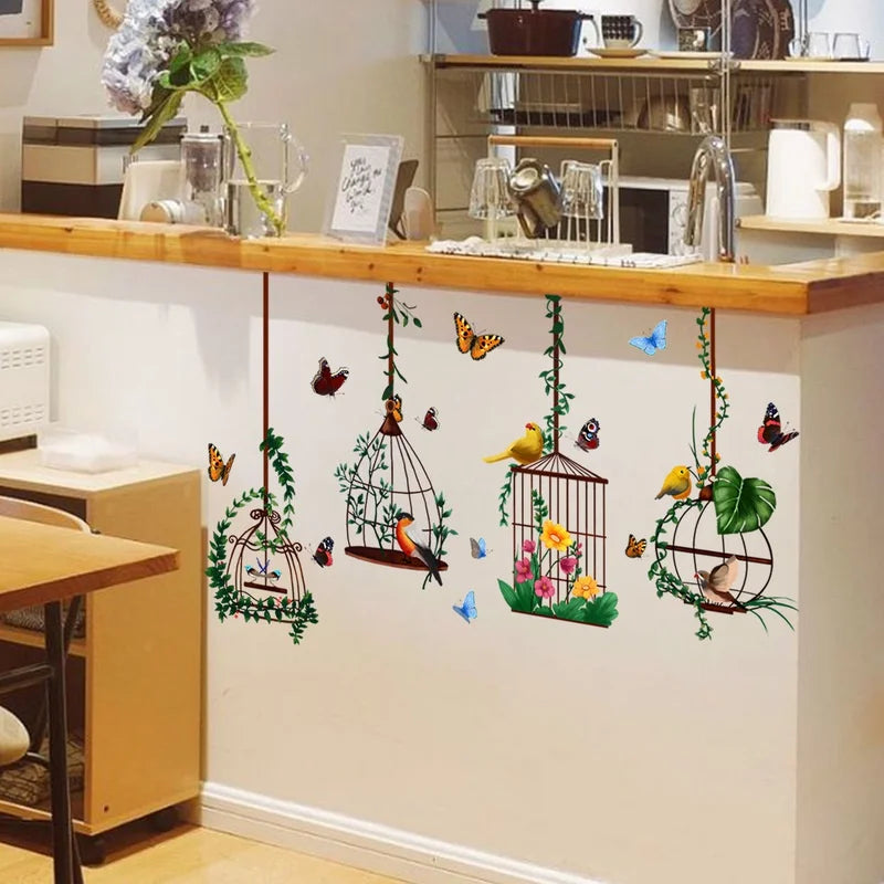 Bird Cage Wall Stickers