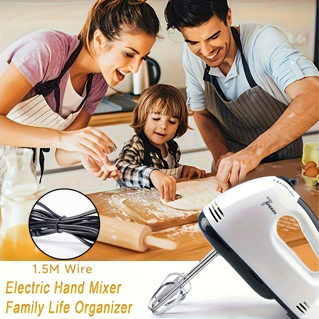 Hand-Held Egg Beater Whisk